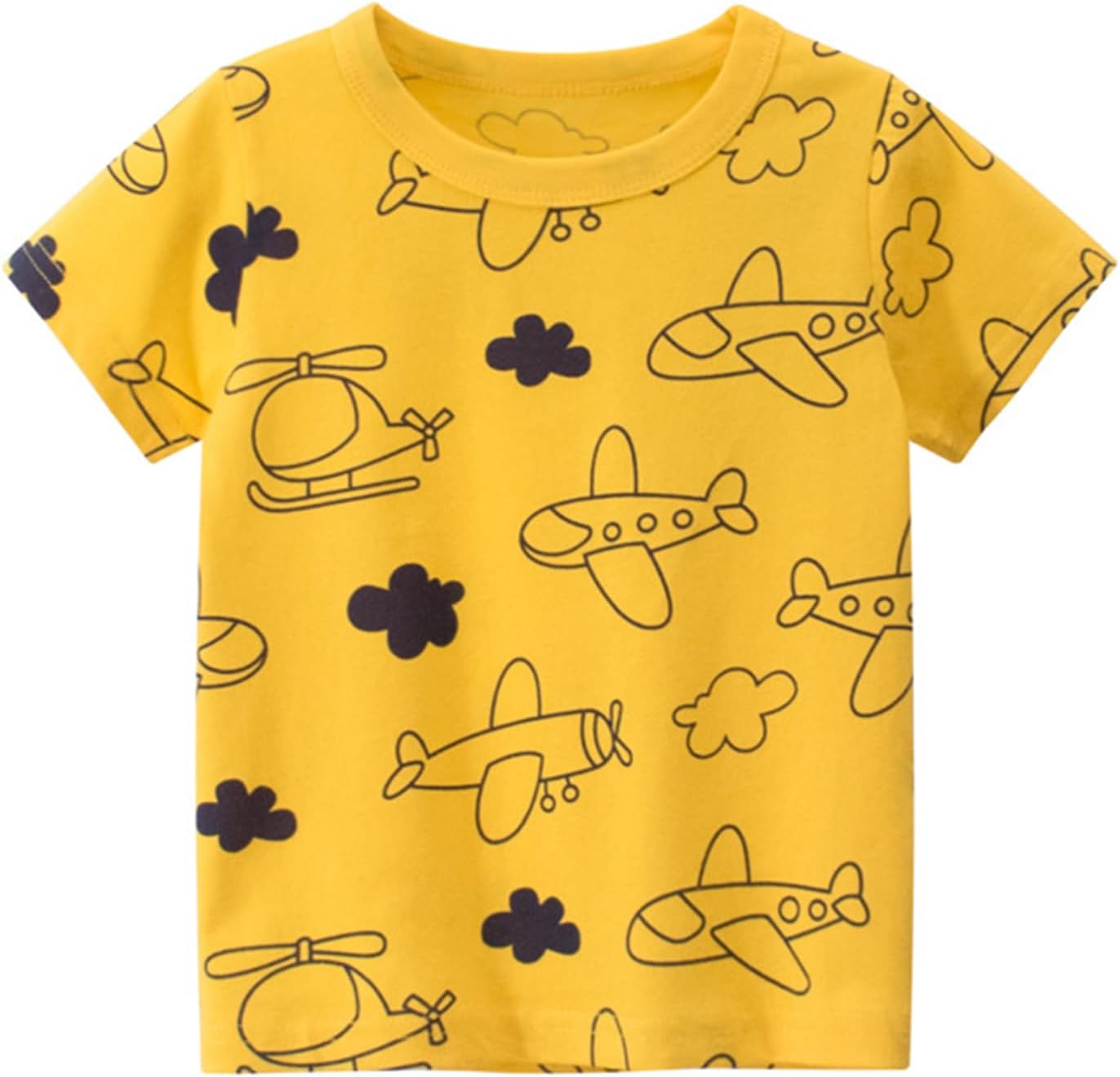 Toddler Boy Short Sleeve Shirts Casual Kids Cotton Crewneck Graphic Tee Tops Blouse for 1-6 Years