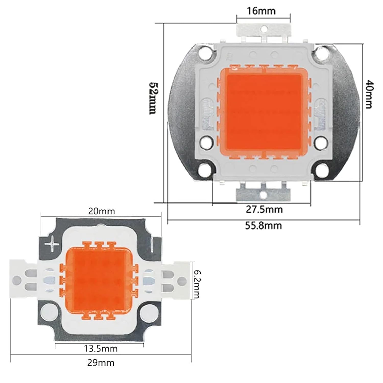 Plant Grow LED High Power LED Chip 10W=DC12-14V Full Spectrum Grow 380-840NM DC30-32V=20W 30W 50W 100W DIY Light Plant Lamp Bead(30W DC30-32V)
