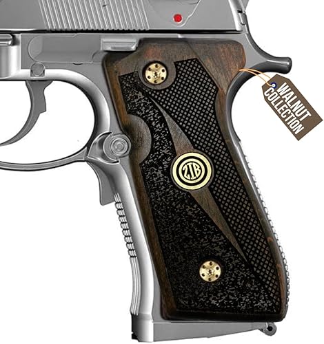 Miniatura 1 de Zib Grips Puños de madera hechos a mano para Beretta 92FS, 92, 92F, y Girsan Regard MC Grips, Cachas para 0.354 in Beretta 92FS