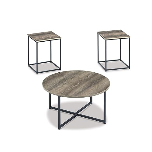 Wadeworth Urban Wood Grain 3-Piece Table Set, Includes 1 Coffee
