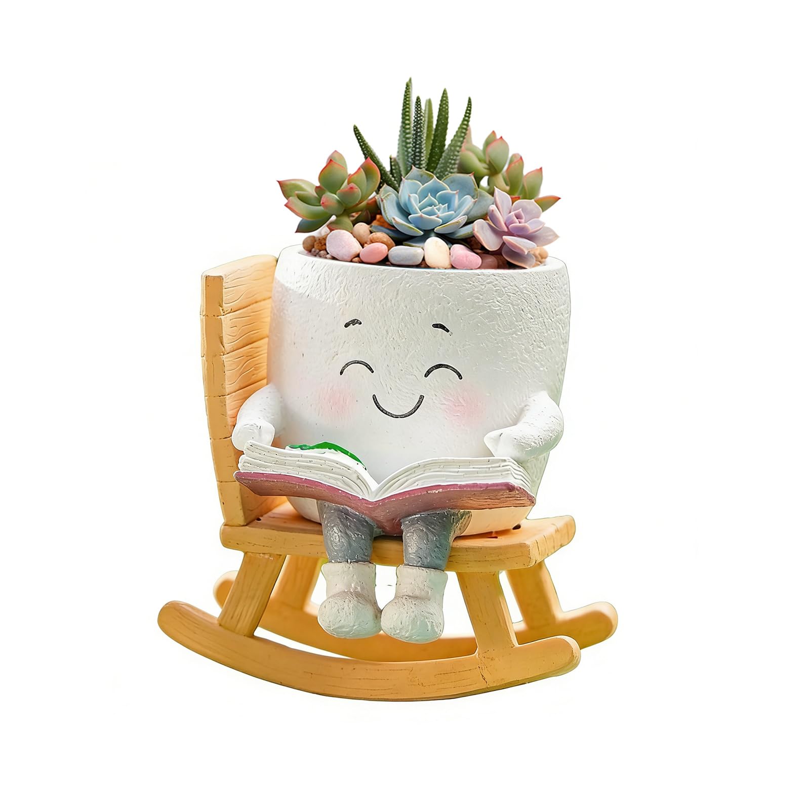 Pot de fleurs souriant mignon avec visage pour un intérieur joyeux