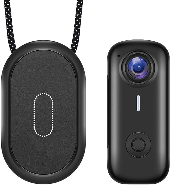 Action Camera magnetica compatta, 360° magnetica Pocket Thumb Cam, registrazione WiFi 2K, per registrazione, attività all'aperto, passeggiate (nero) - 1
