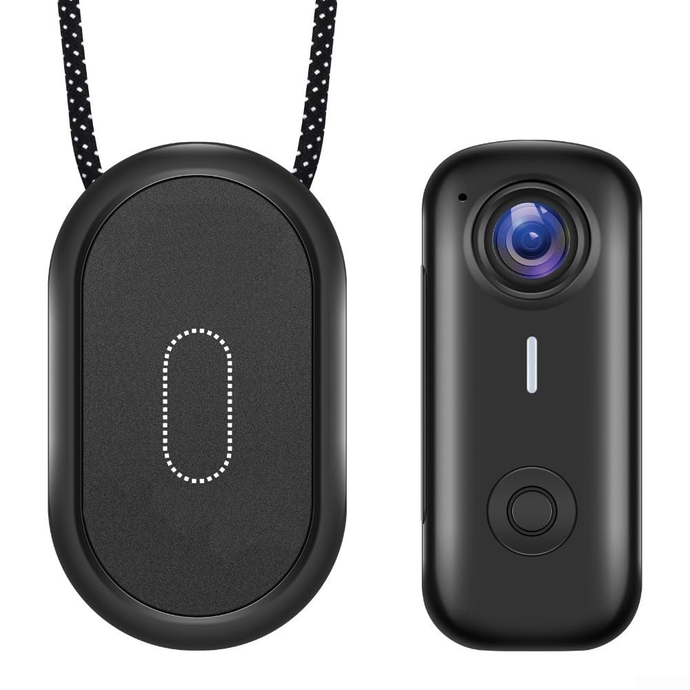 Whychstore Action Camera magnetica compatta, 360° magnetica Pocket Thumb Cam, registrazione WiFi 2K, per registrazione, attività all'aperto, passeggiate (nero)