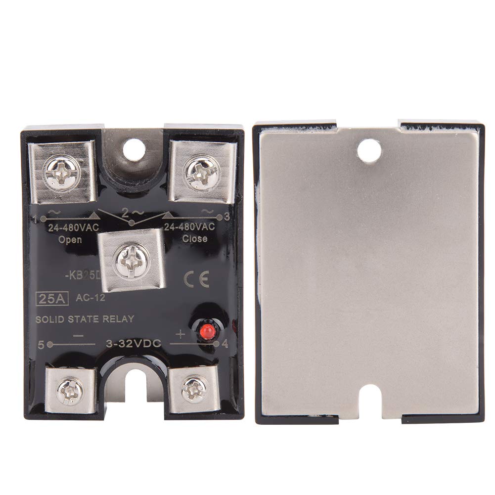 Hilitand Solid State Relay 25A Single Phase 1NO1NC Solid State Relay DC Controlled AC Solid State Relay 58 x 45 x 28mm