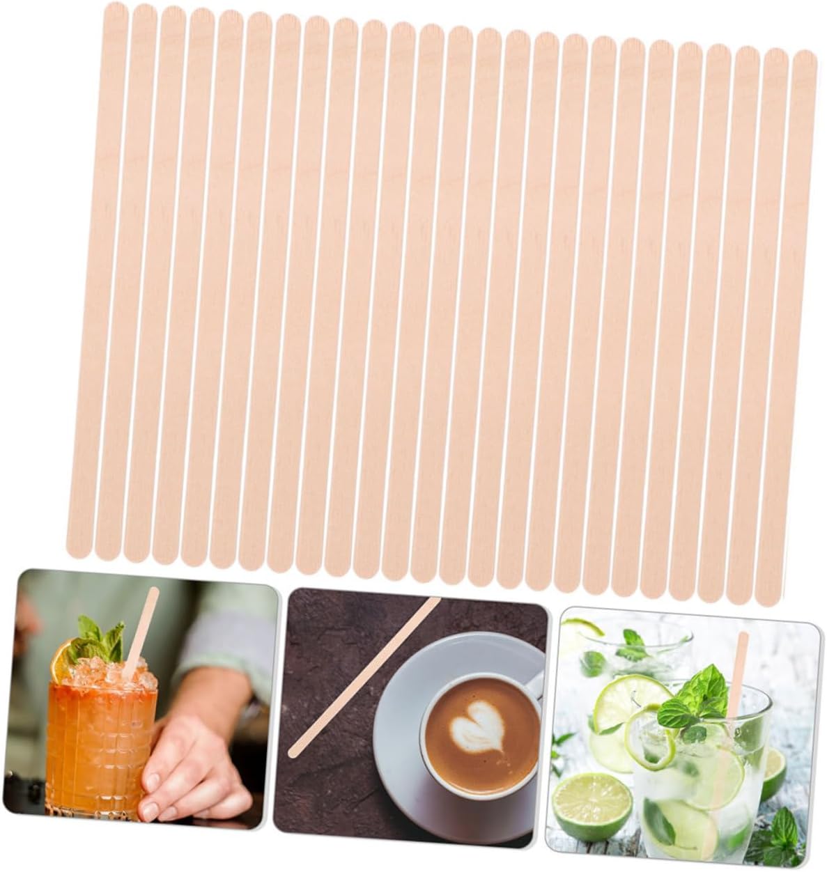 500pcs Wooden Stir Sticks Coffee Stirrer Stick Disposable Mixers Wooden Drink Mixers