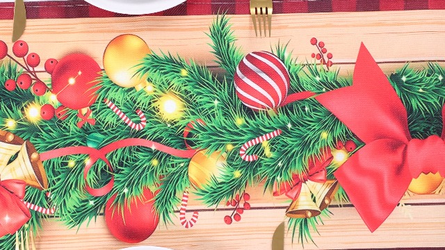 CRYSLOVE Chemin De Table Noël 40x180 Cm,Decoration Noel Table
