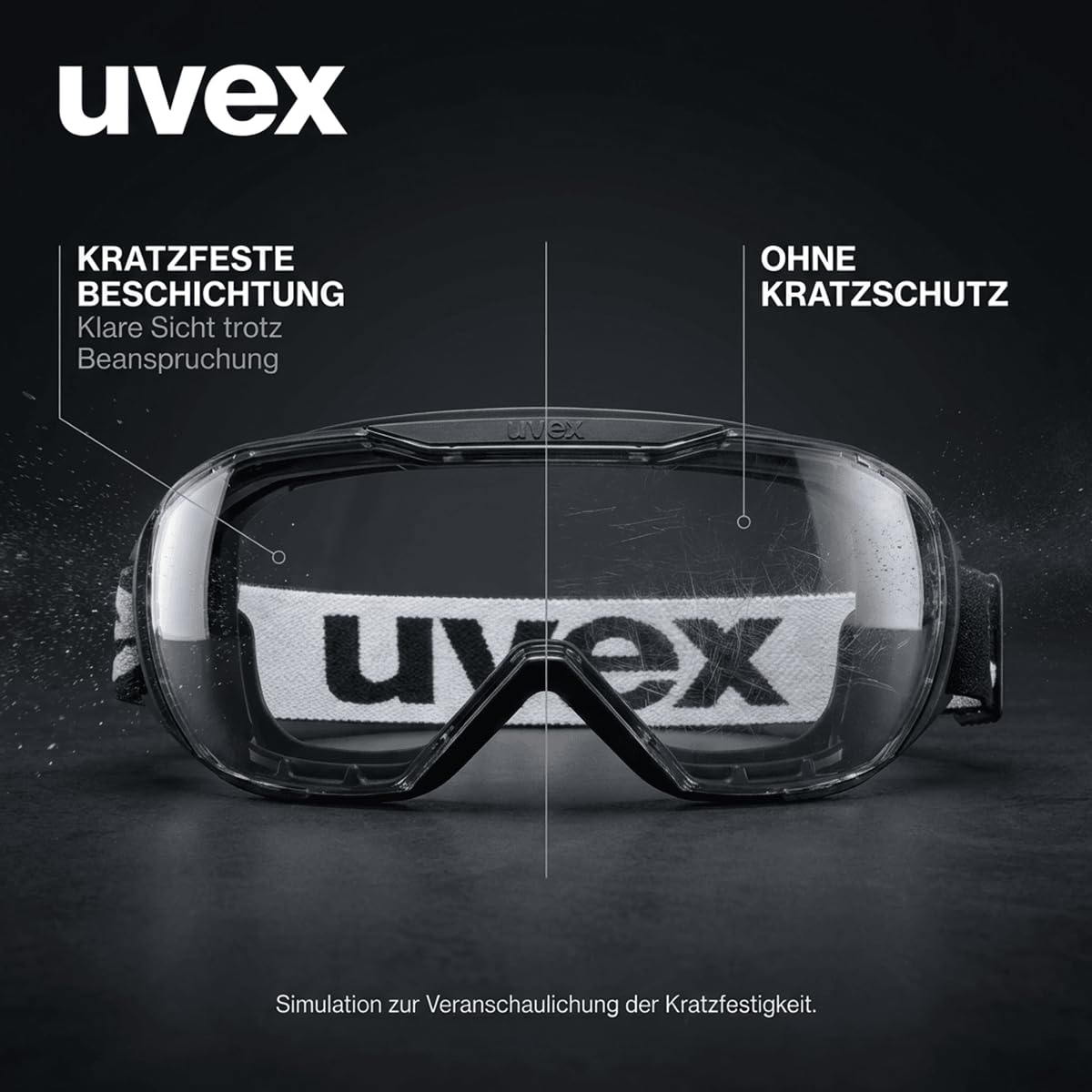 Uvex Megasonic Okulary ochronne dla osób noszących okulary - odporne na zaparowanie i zarysowania