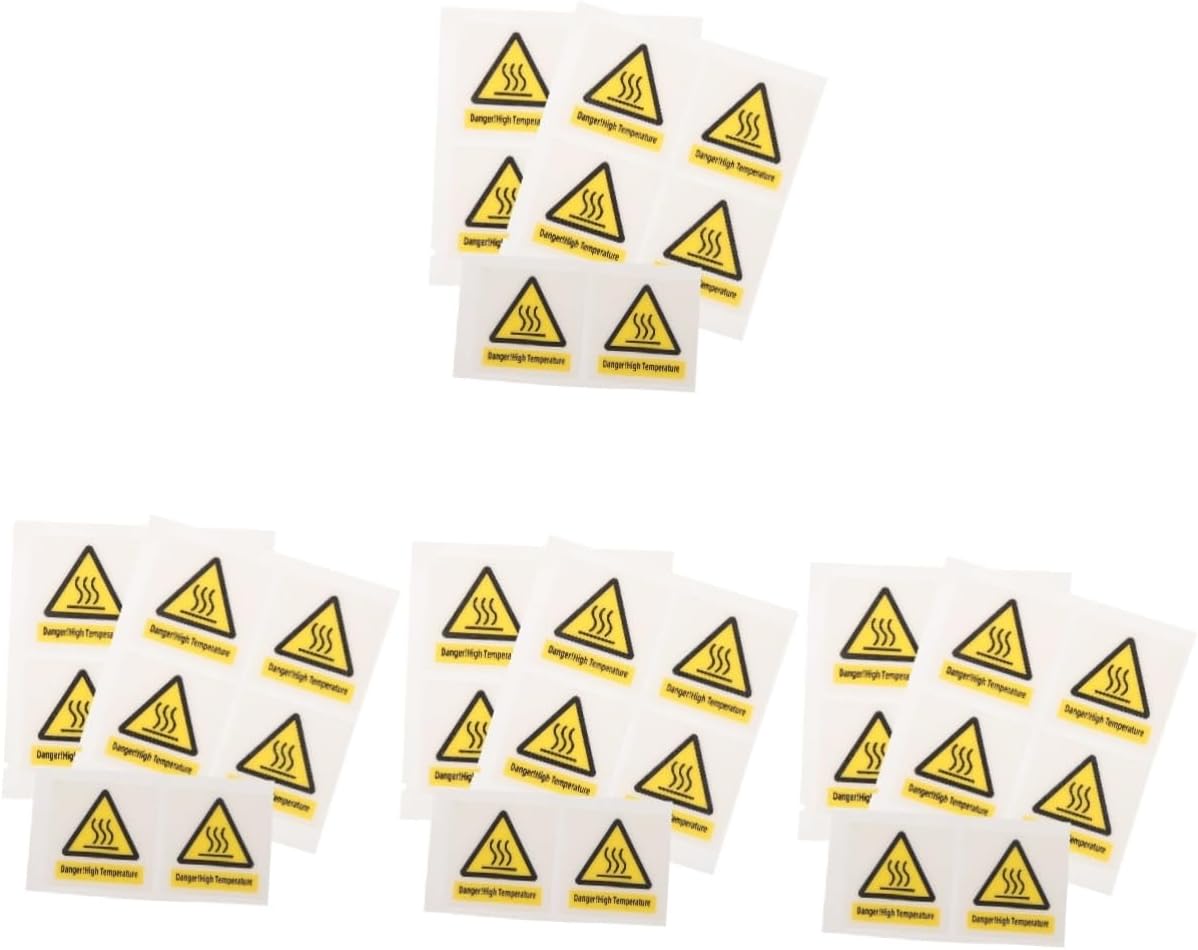 ABOOFAN 40sheets High Temp Warning Sticker Thermal Label for Equipment Caution Hot Surface Sign