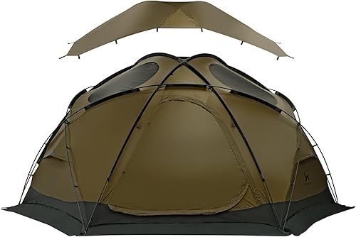 TOMOUNT Tienda caliente de cúpula con estufa Jack 4 Persona Backpacking Carpa para 4 estaciones Nylon impermeable Glamping senderismo