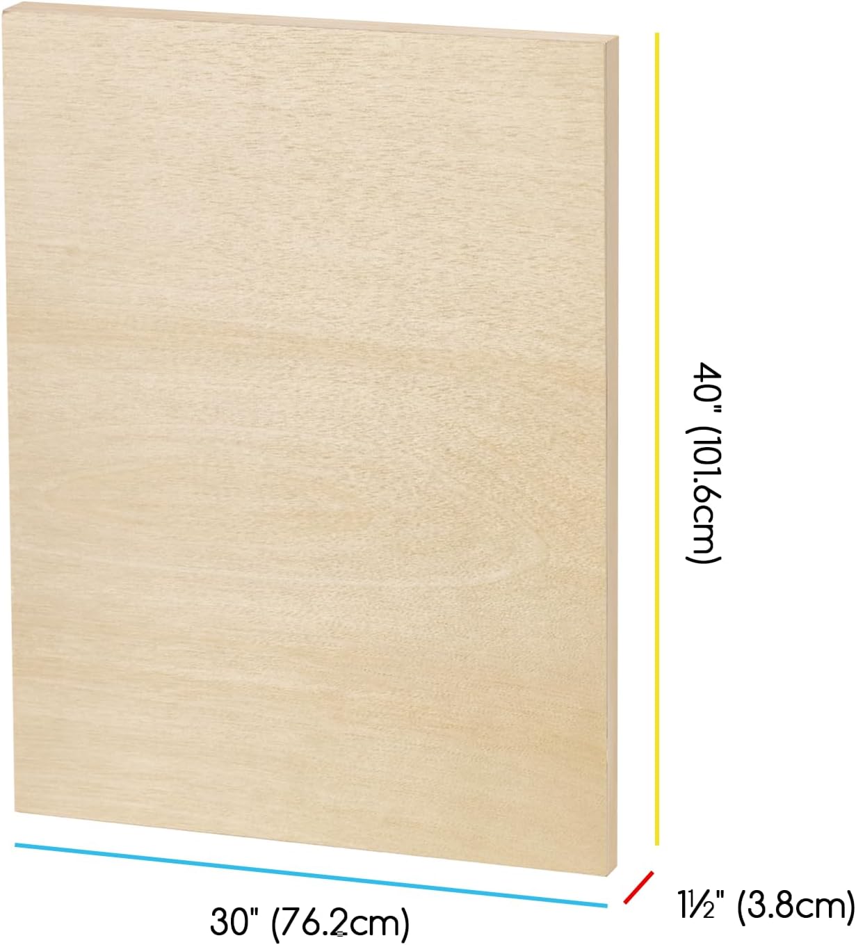 meeden unfinished wood canvas board: 1-1/2" deep 30x40” wooden canvas panel pack of 2 - blank cradled wood art board for painting 30"x40"- 2 pack