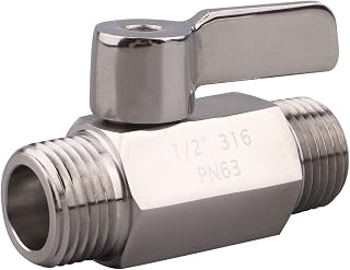 DERNORD Stainless Ball Valve - 1/2 Inch NPT Thread Male Small Mini Ball Valve (1/2" Male&Male)