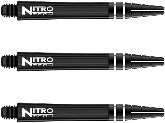 RED DRAGON Nitrotech Dart Shafts - Transparent Polymer Stems with Flight Locking System for Secure Flight Retention - Available in Short, Intermediate & Medium Sizes and Multiple Colors