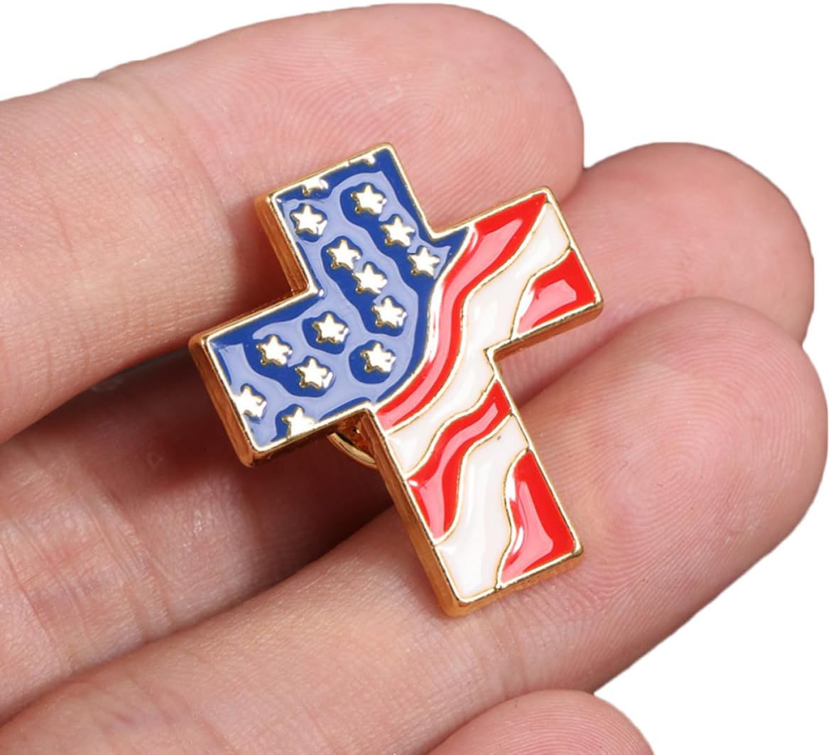 10pcs Usa Flag Brooch Pins Alloy Vintage Lapel Badge image 4