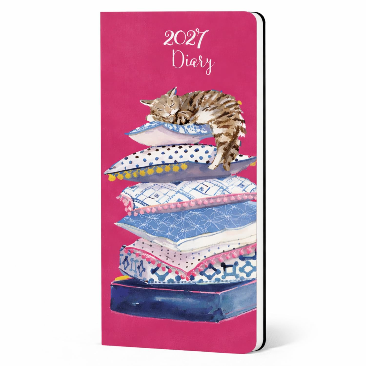 2027 Pocket Diary – Cat Lovers Design | Week to View Planner with Ribbon Marker, Hardback Casebound | Slim Portable Organiser