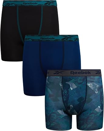 Reebok Boys Boxer Briefs - 3 Pack Performance Underwear Boxers, 5" Inseam