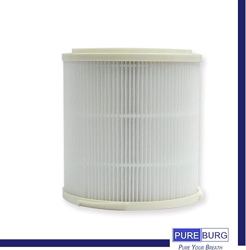 Miniatura 3 de PUREBURG Filtro de repuesto compatible con purificador de aire INTEY NY-BG55, 1 paquete H13 HEPA de 4 etapas de filtración de carbón activado de