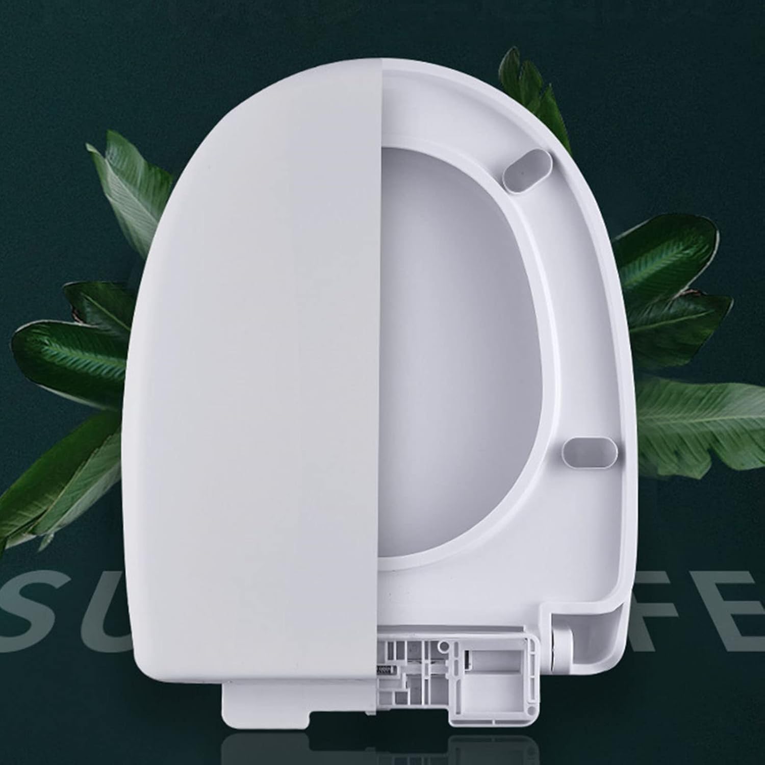 Top Mount Plastic Hinge with Cover for Elongated or Oval Toilets - Easy Installation - White