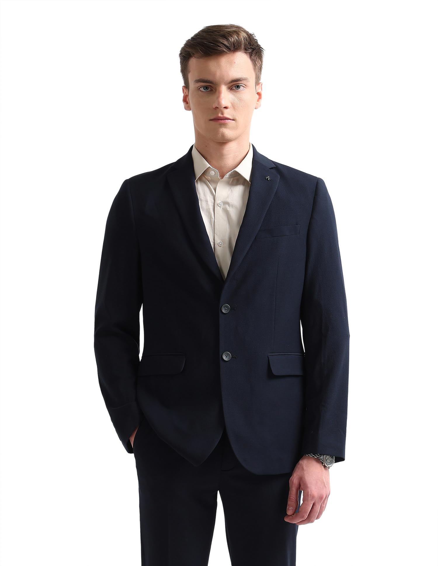 arrow Men's Zero Calorie fit Dobby Blazer-picture-31