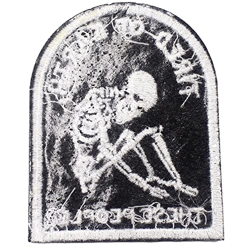 These People Tired Of Earth Embroidery Patches Funny Hippie Skeleton Iron On Patches Sewing Accessories Embroidered Appliques Emblem Diy For Clothes Jackets (White) #TOP3