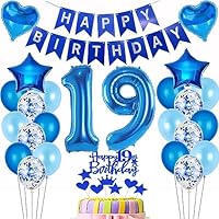 10. Geburtstag Deko Set Blau - Folienballons Banner Luftballons Junge Geburtstagsparty