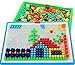 Vidatoy 296 Pcs Mushroom Nails Peg Puzzles Jigsaw Puzzle Creative Mosaic Pegboard Educational Toys (Random Colors)