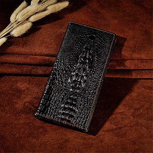 Embossed Men's Wallet Long Multi-Card Wallet Personalized Handmade Wallet Clutch Bag (Color : C, Size : 18 * 9 * 1cm)3