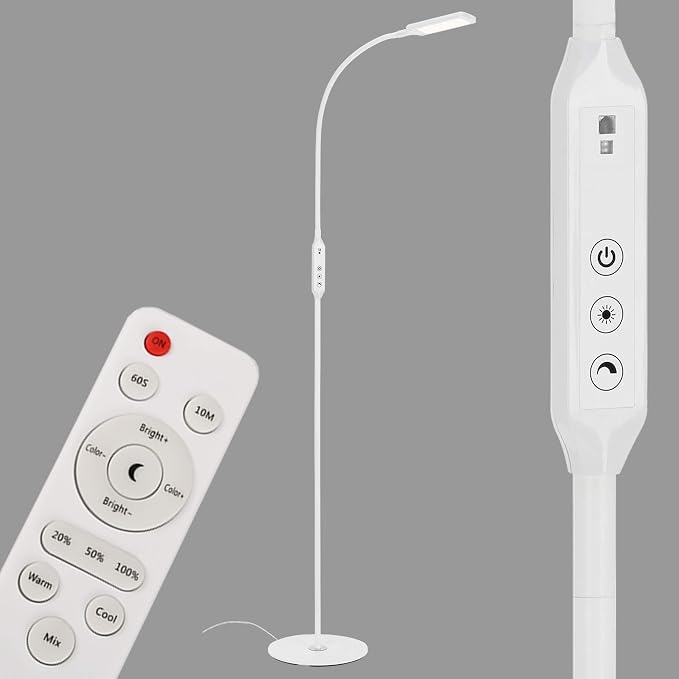 Lámpara de Pie LED Briloner Regulable con Mando a Distancia