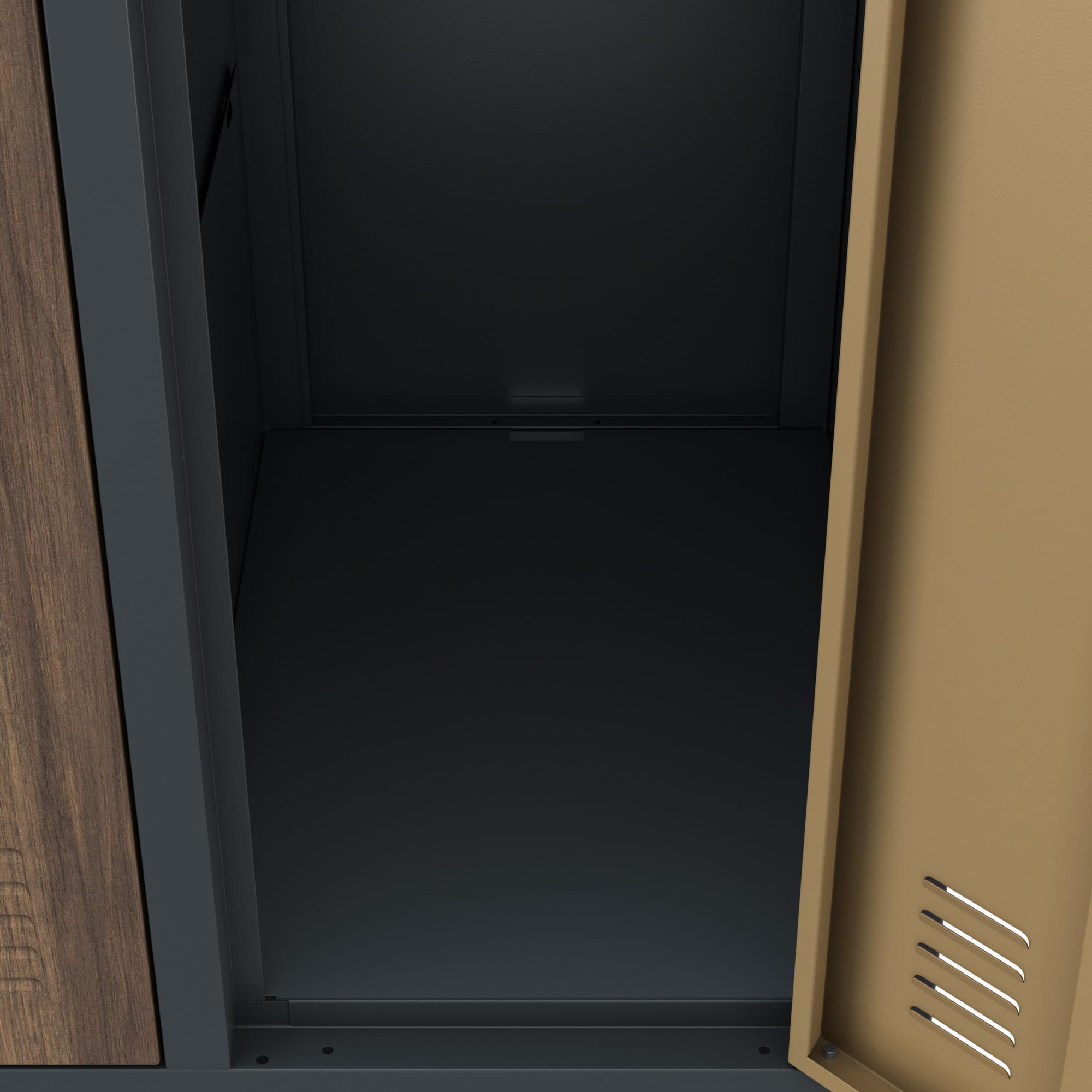 Jan Nowak Casier vestiaire 5B2A Armoire Metallique 10 Compartiments revêtement en Poudre 172 cm x 136 cm x 45 cm (Anthracite/Imitation Bois)