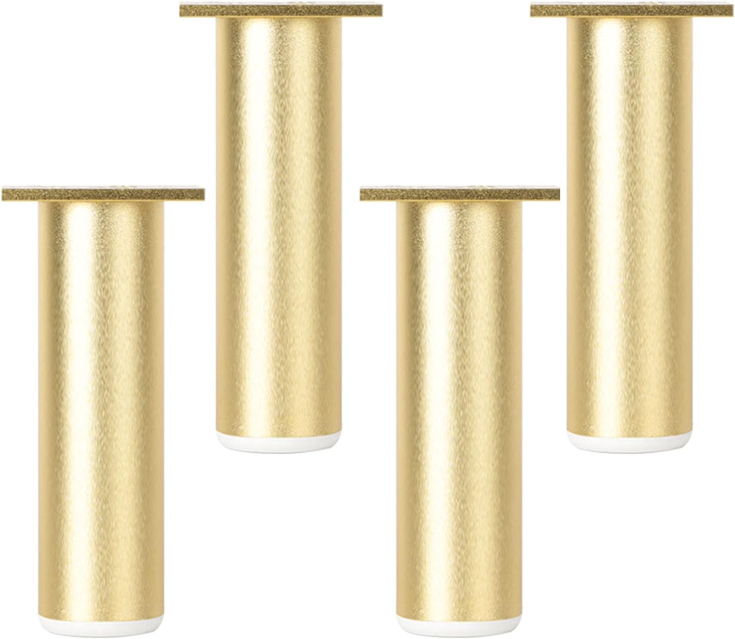 Juego de patas ajustables de metal para muebles de baño, patas de muebles de aluminio con tornillos, acabado dorado (20 cm, 18 cm)