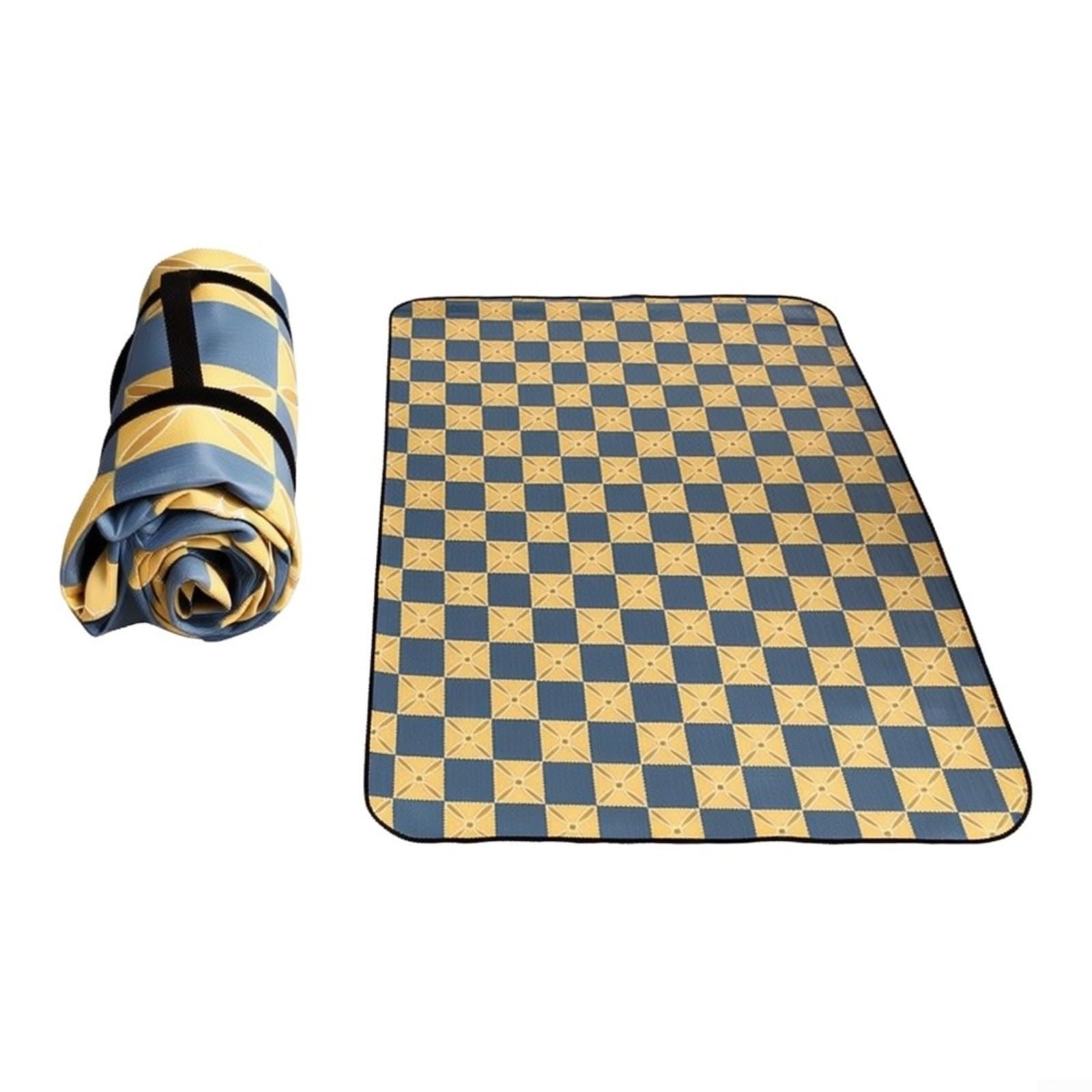 Couverture de pique-nique portable 200 x 200 cm, imperméable, tapis de sol épais pour parc et plage (noir)