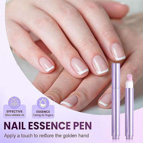 Miniatura 4 de 2025 - Bolígrafo de cuidado de uñas 3 en 1, bolígrafo de aceite para cutículas con punta de cerámica para uñas postizas y uñas secas dañadas, nutre,