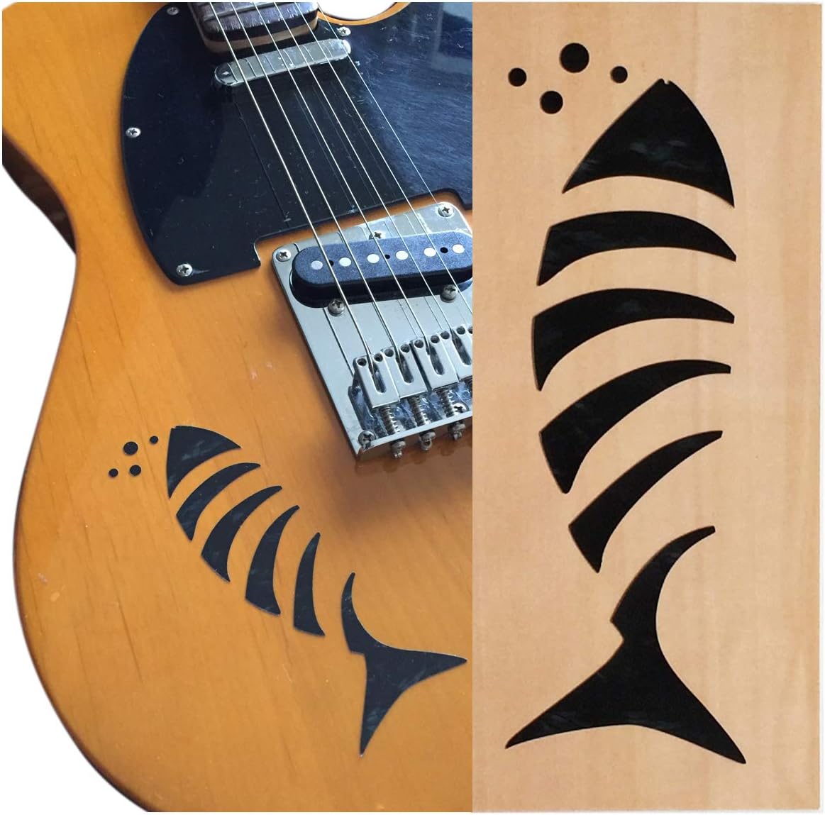Jamow Samantha Fish Bone Guitar Bass Instrument Inlay Sticker (BP)