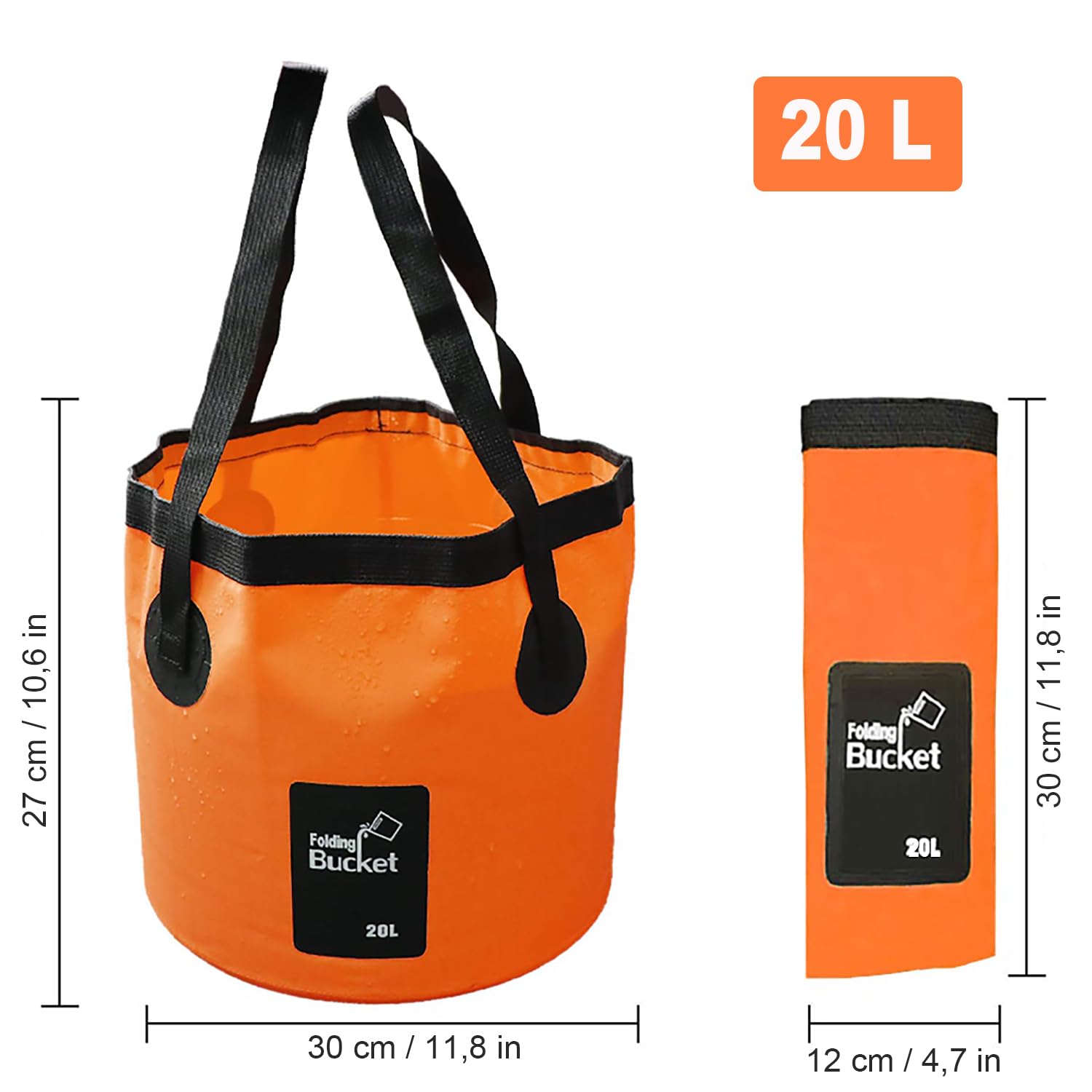Secchio Pieghevole, Secchio Pieghevole Portatile Da 20 Litri Per Lavabo Per Viaggi Escursionismo Pesca Nautica Giardinaggio 96673961
