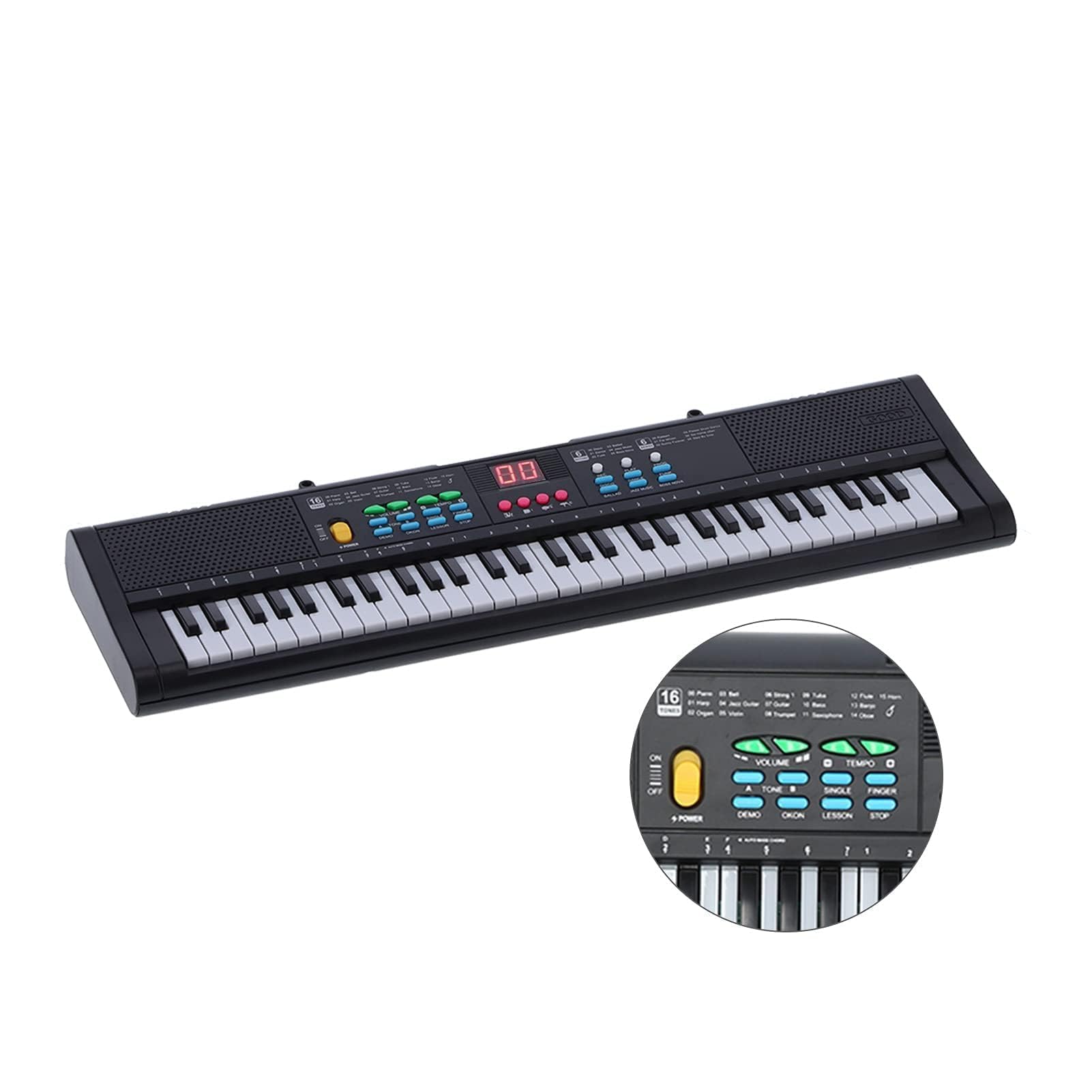 Strumento per Pianoforte a Tastiera, Multifunzionale Digitale Elettrico a 61 Tasti con Microfono MQ6186