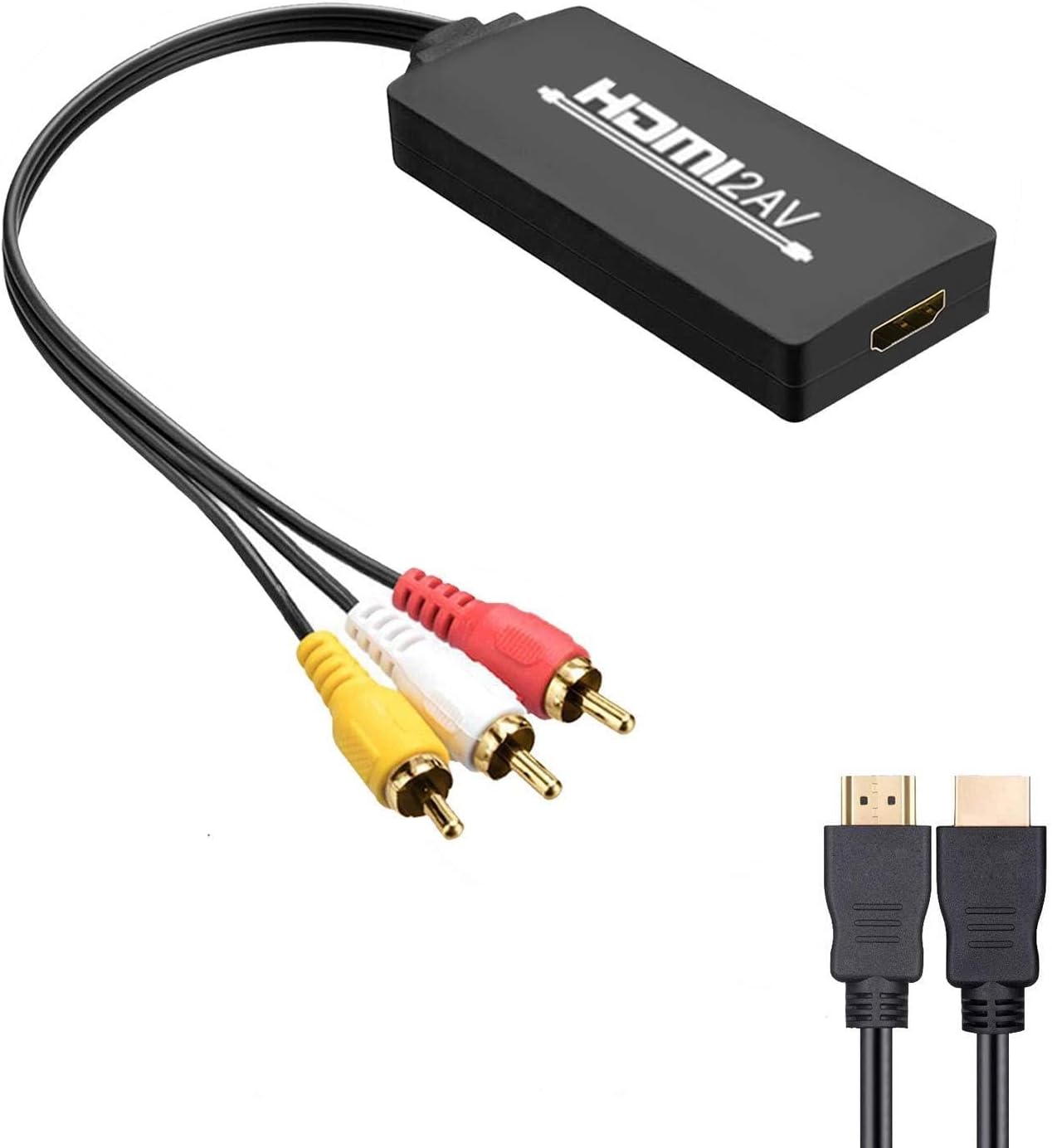 HDMI to RCA Converter, Gaxiog HDMI to Audio Video Converter for Amazon Fire Stick, HDMI to AV Adapter Supporting PAL NTSC 1080P for Roku Streaming Stick Older TV Adapter Stick
