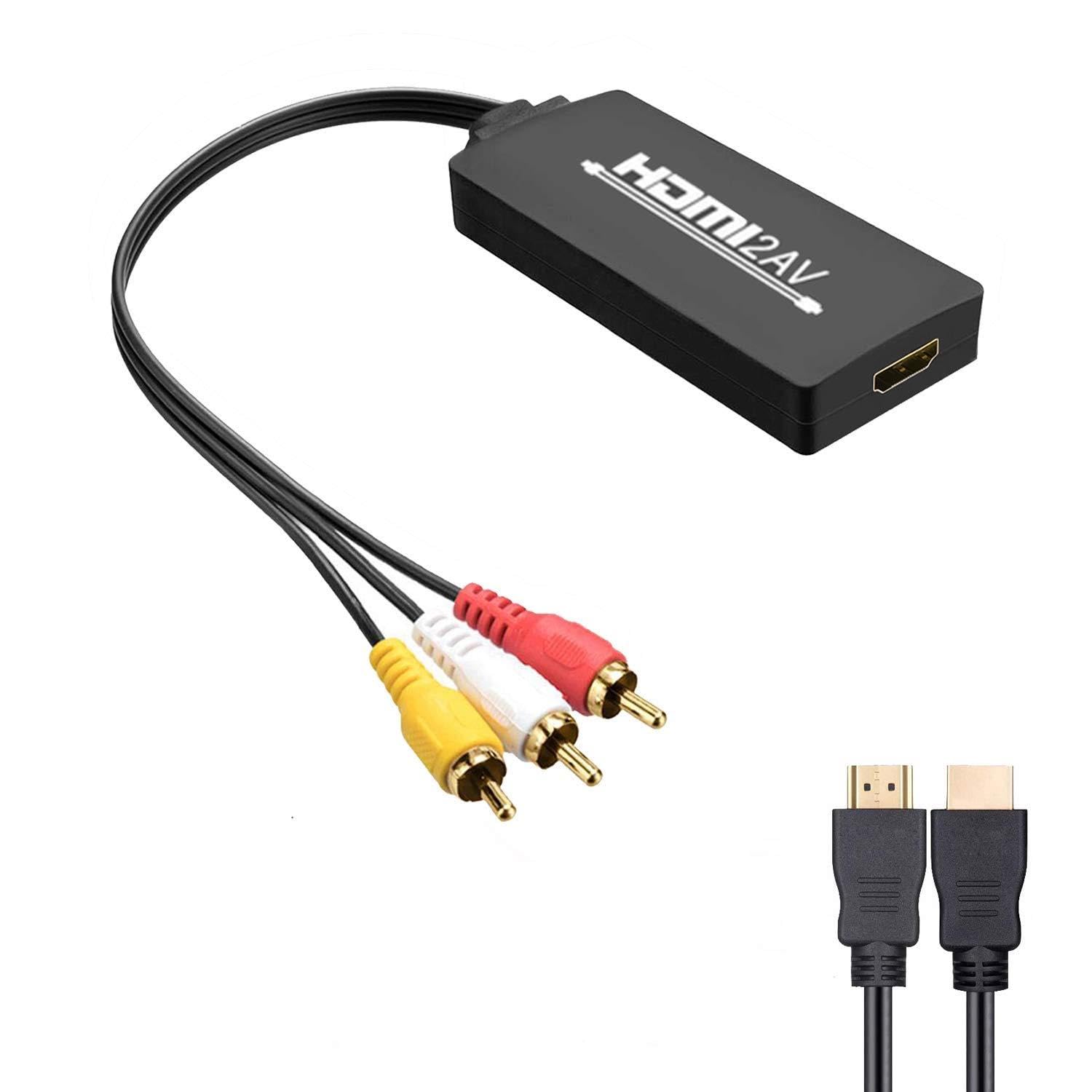 HDMI to RCA Converter, Gaxiog HDMI to Audio Video Converter for Amazon Fire Stick, HDMI to AV Adapter Supporting PAL NTSC 1080P for Roku Streaming Stick Older TV Adapter Stick