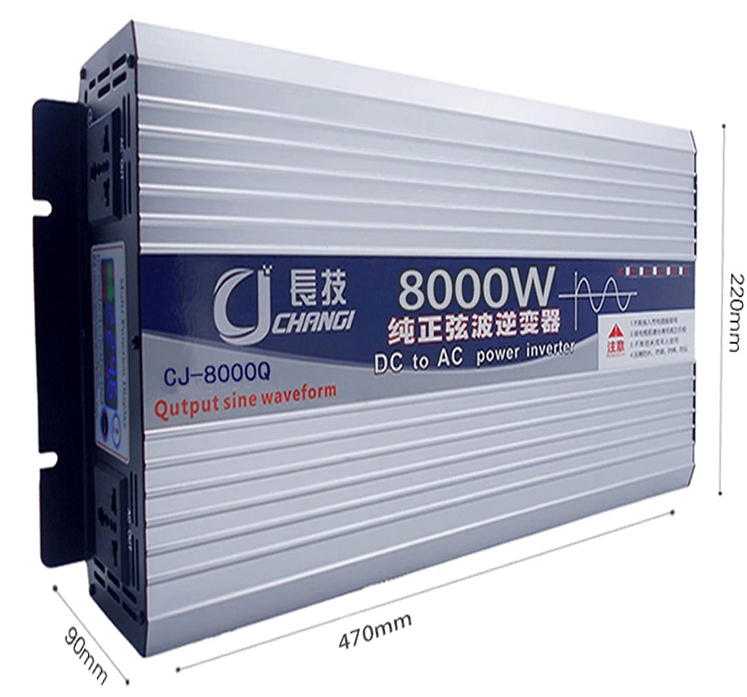 Części samochodowe moc szczytowa 6000 W 8000 W, falownik sinusoidalny, przetwornik DC 12 V 24 V 48 V 60 V 72 V AC 220 V 230 V Czysta fala sinusoidalna przetwornica napięcia, adapter ładowarki samochodowej (8000 W, 72 V)