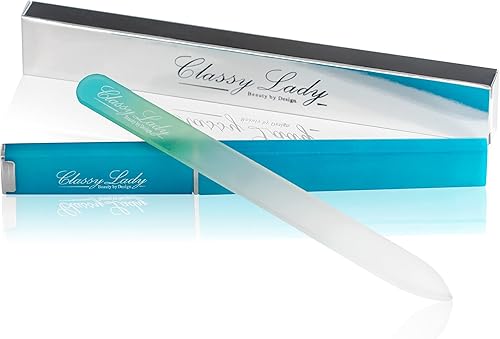 Miniatura 10 de ClassyLady - Lima de uñas de cristal, lima de uñas de vidrio con estuche para el cuidado profesional de las uñas con estuche Negro y morado