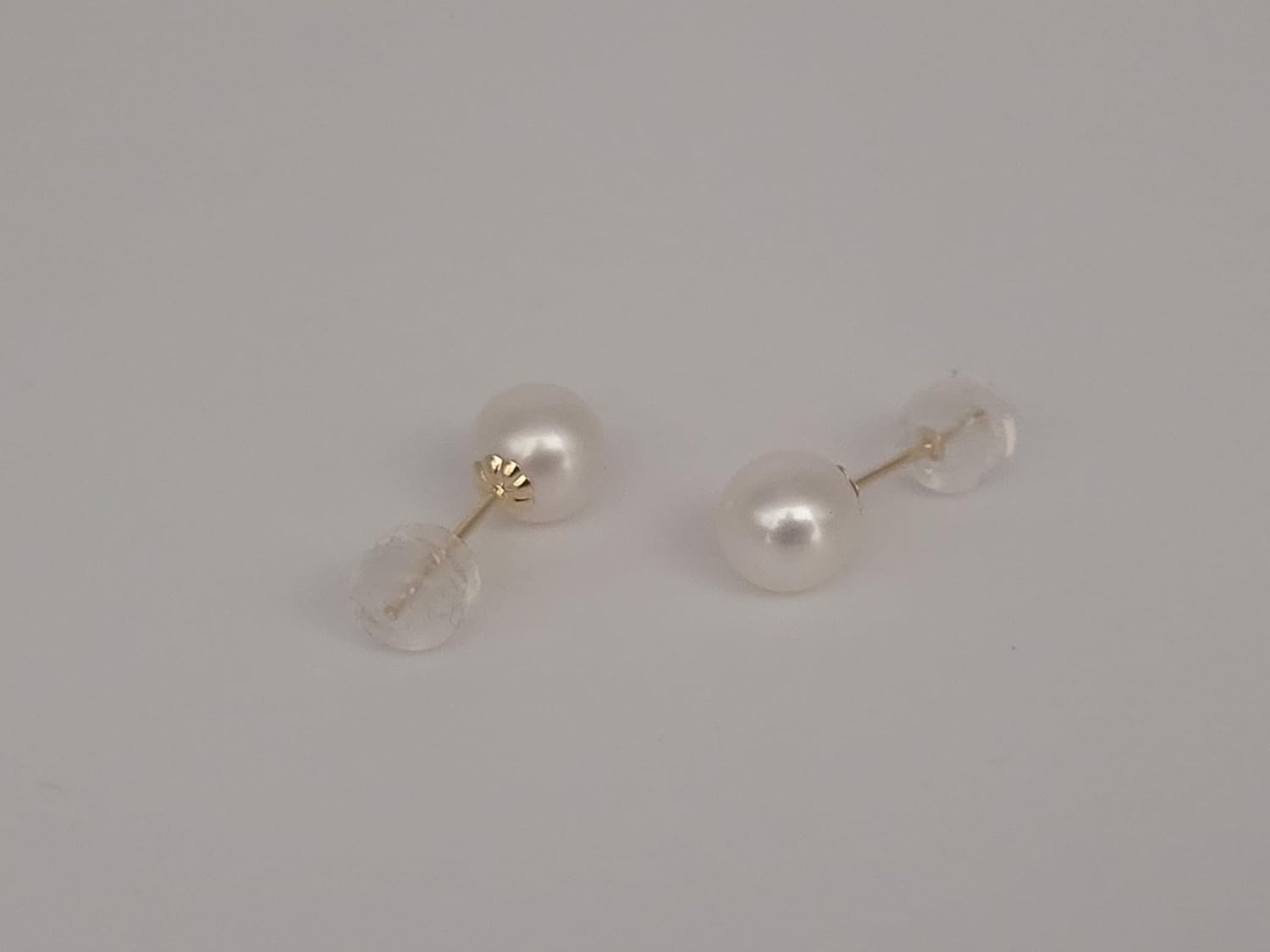 18K AAA Cultured Pearl Earrings for Women in 18K Yellow Gold, Sizes 6 to 8 mm