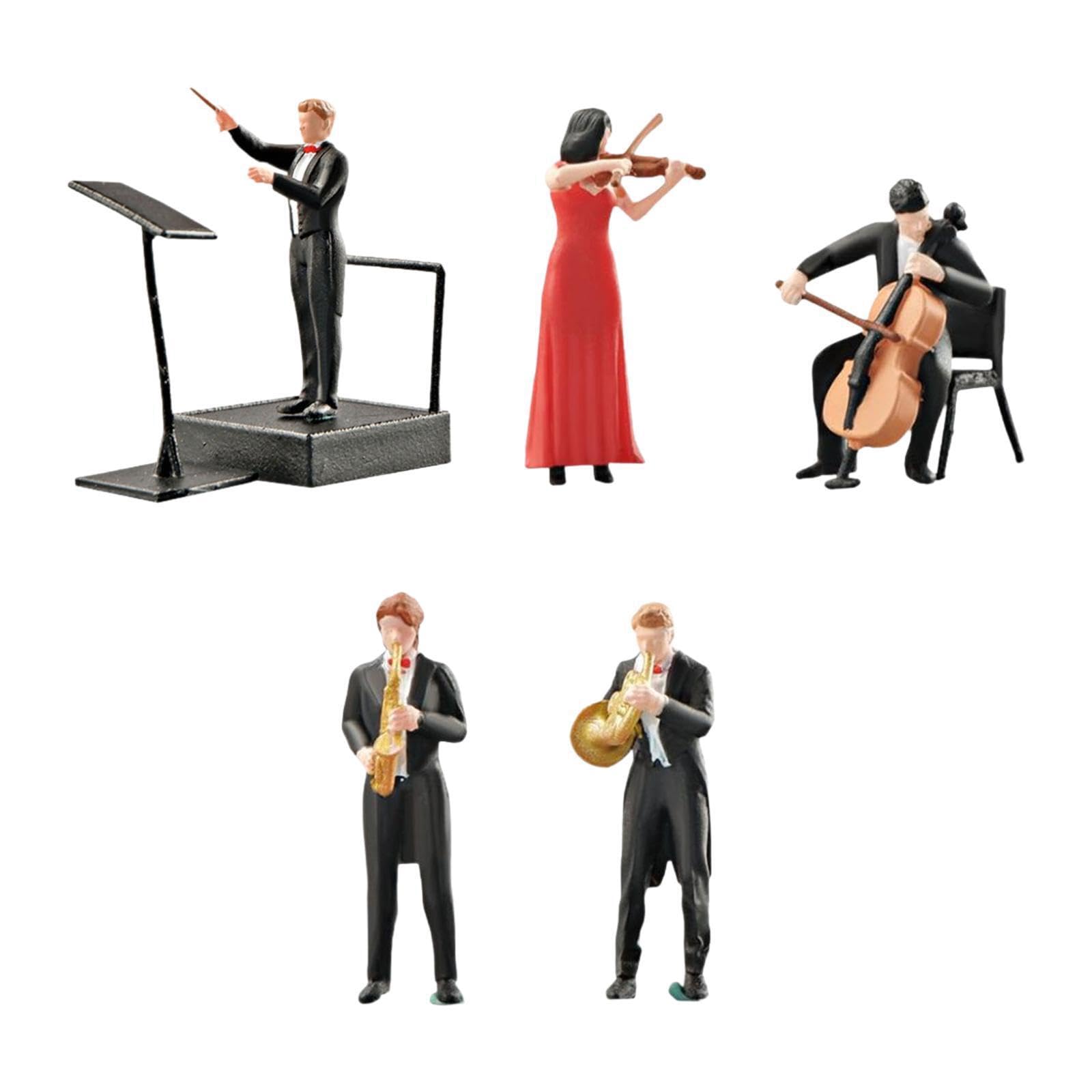 Collezione di modelli con 5 pezzi di figure di persone dipinte che offrono accattivanti dettagli panoramici. Modello fai da te, diorama, scenario