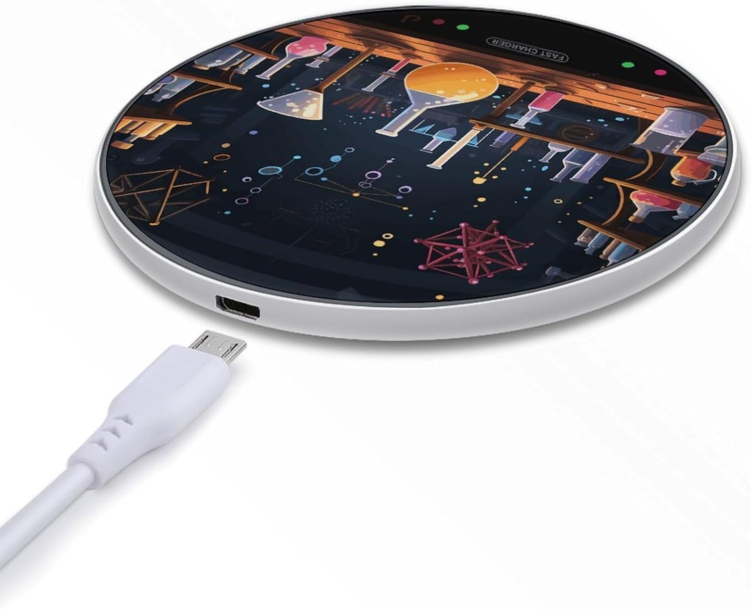 Wireless Phone Charger Charging Pad Science Party Printed Cordless Charger Applicable to Mobile Phones with Wireless Charging Function Charging Pad (No Adapter) image 5