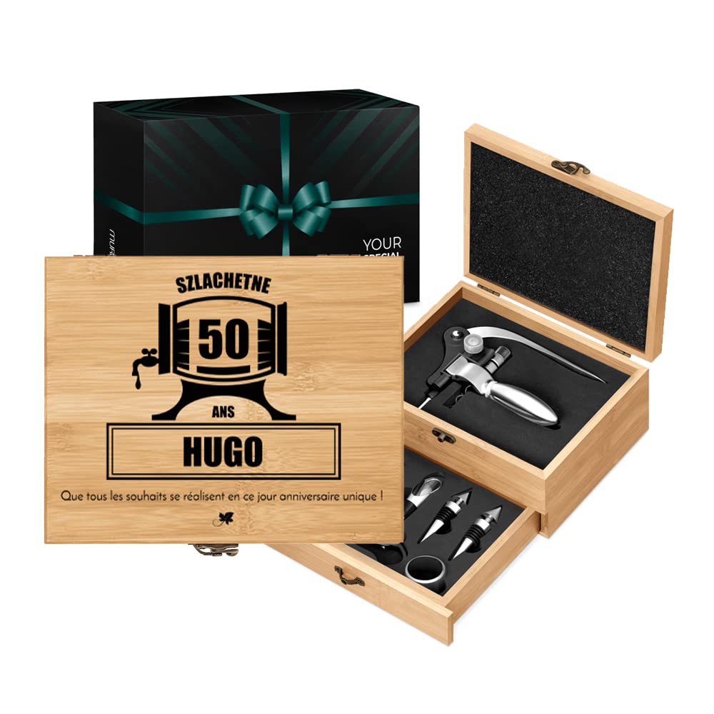 Coffret Sommelier Personnalisable - Cadeau Anniversaire Homme 40 Ans