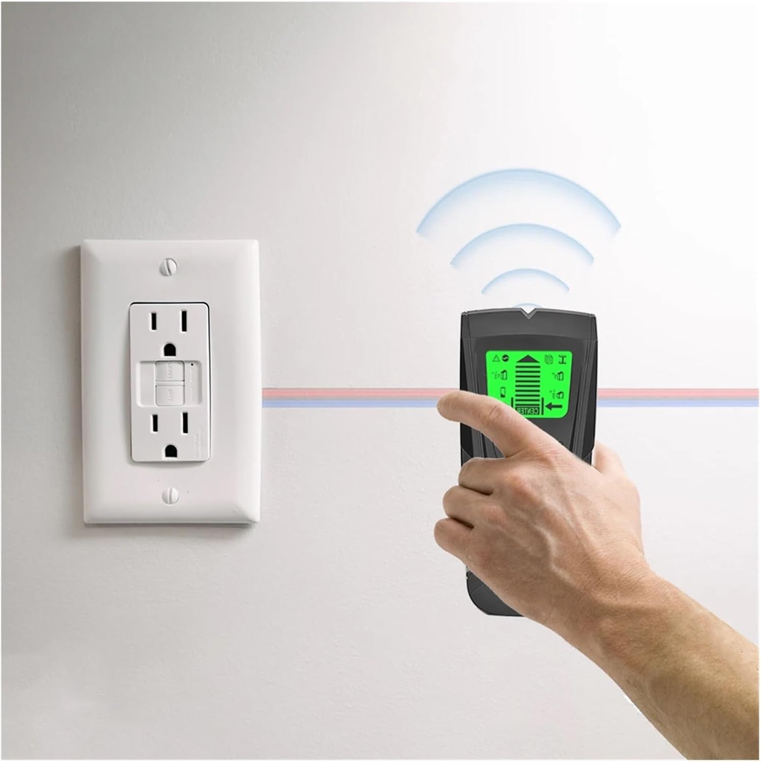 Stud Finder Metal Finder Wood Studs Detector AC Volta Live Wire Detect Wall Scanner(Black)