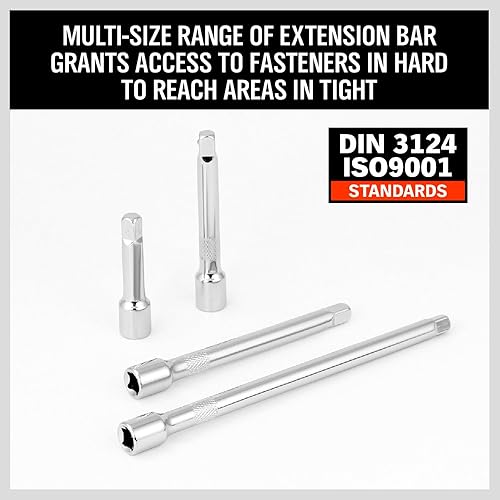 Miniatura 3 de Juego de extensión de enchufe de 1/4 pulgadas, juego de 4 barras de extensión de un cuarto de pulgada de 2 pulgadas/1.969 in, 3 pulgadas/2.953 in, 4
