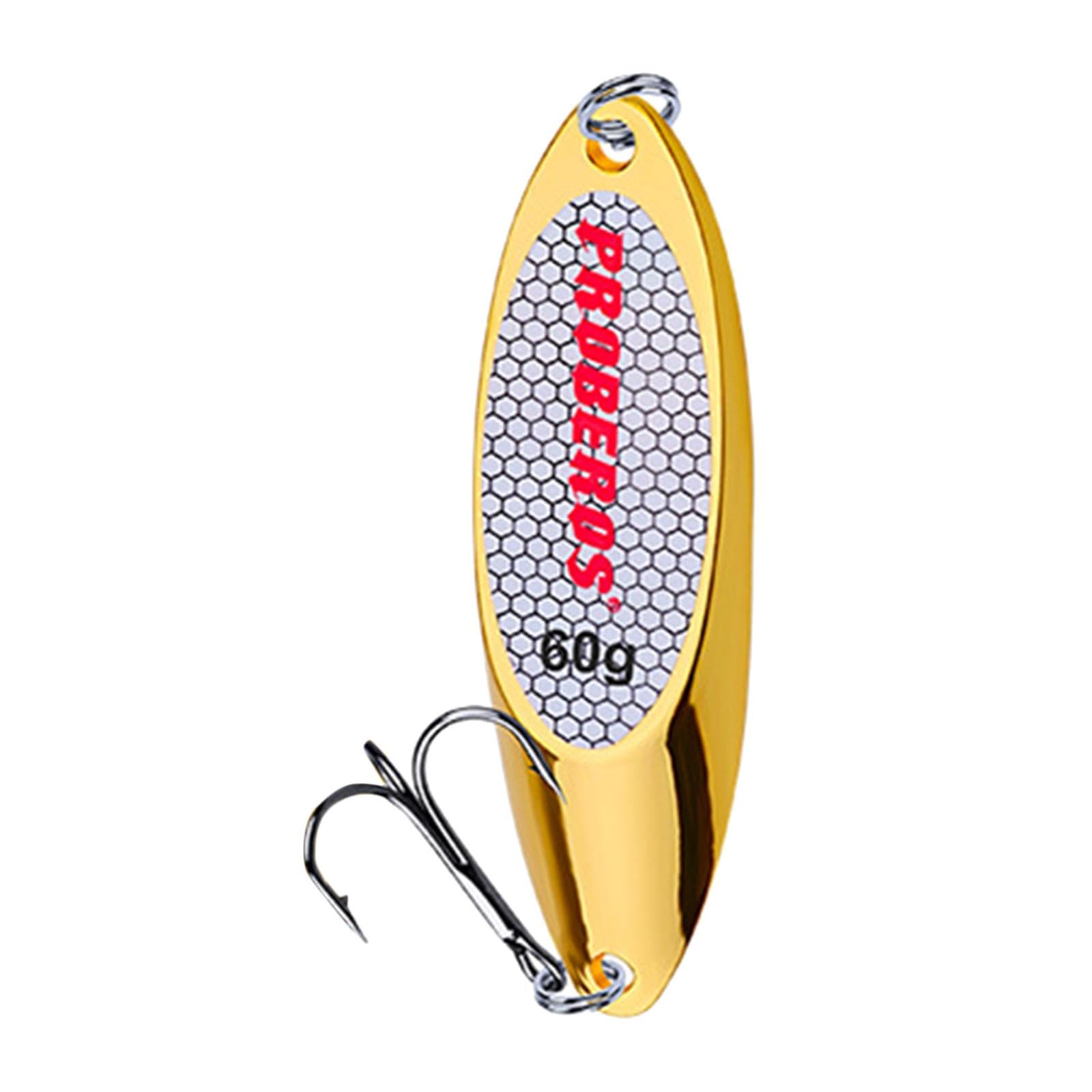 Qianly 5 Piezas Señuelos Cucharas de Pesca de Metal Resistente Al Óxido Cebo Artificial de Triple Anzuelos Suministros de Pesca Accesorios para Pescadores Ad