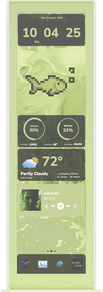 Hyte Kit de tela de atualização Y70 Touch Infinite para PC Case - Tela IPS de 15,9 polegadas - Resolução 2,5K - 60Hz - Toque de 10 pontos - Matcha Milk (verde)