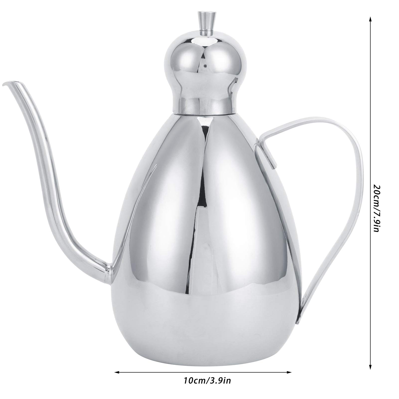 Botella dispensadora de aceite de oliva de alta calidad de 1 litro, dispensador de aceite y vinagre pulido con espejo de acero inoxidable con cubierta de plástico para cocina, ideal para aderezos de