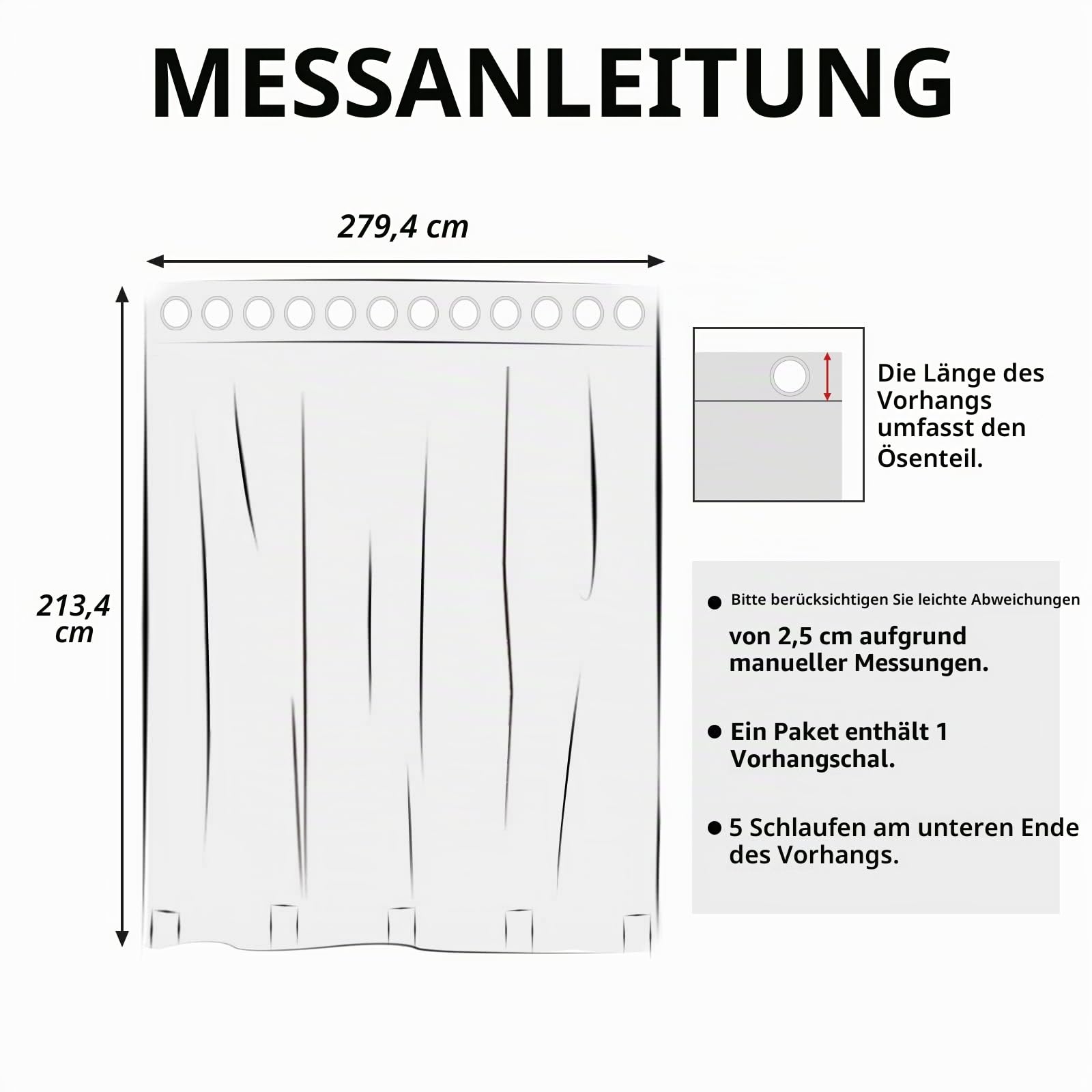 Easy-Going Outdoor-Vorhänge, wasserdicht, winddicht, wetterfest, Gardinen Vorhänge mit Schlaufen, Vorhang für Terrasse, Cabana, Veranda, Pergola und Pavillon, Ösen oben, 1 Bahn, 279,4 x 213,4 cm, Grau