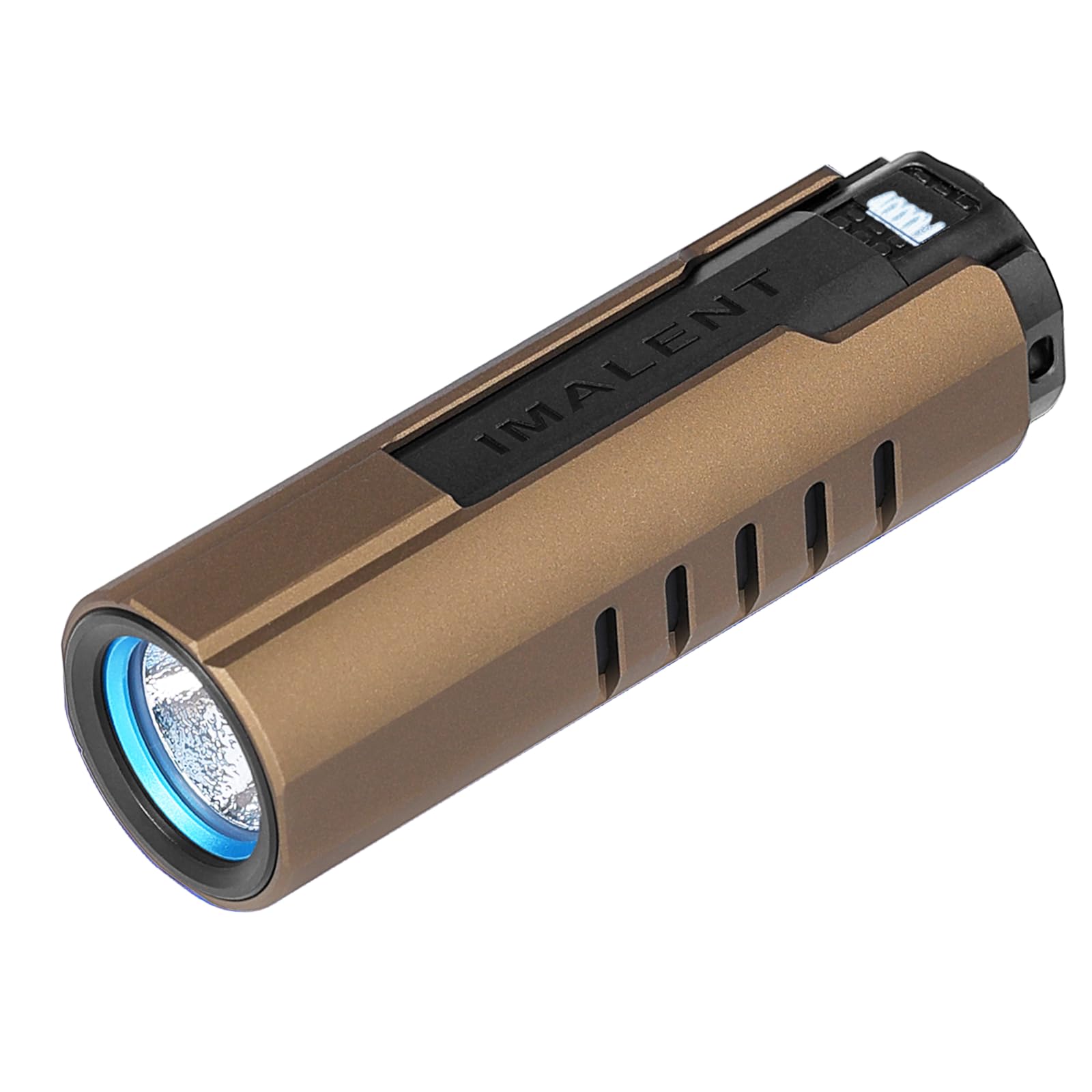 Imalent Gold Ld70 Mini Edc Flashlight Rechargeable, High Performance 4000 Lumens Pocket Torch -Use Cree Xhp70.2 Led,Waterproof Torch,Oled Display Keychain Flashlight For Power Outage And Dog Walking (Gold)