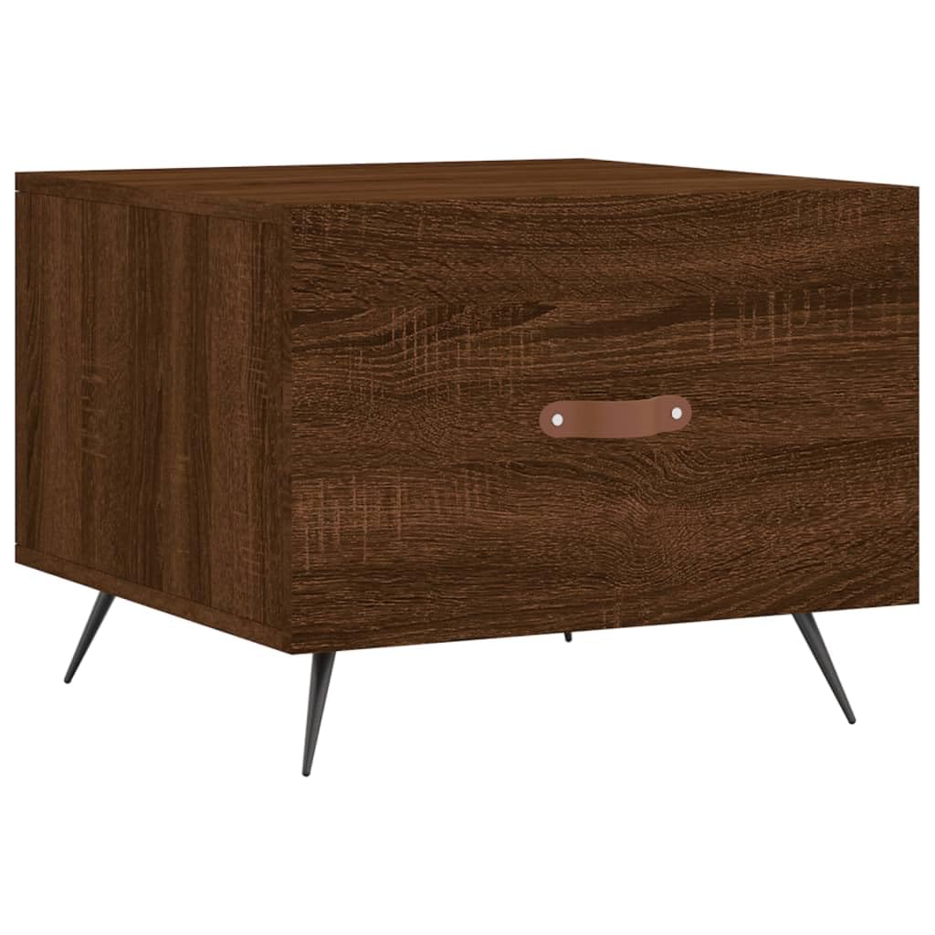 Homgoday Tavolino da caffè in rovere marrone, 50 x 50 x 40 cm, in legno ingegnerizzato, tavolino da tè per soggiorno, sala d'accoglienza degli ospiti, camera da letto e ufficio, tipo 2